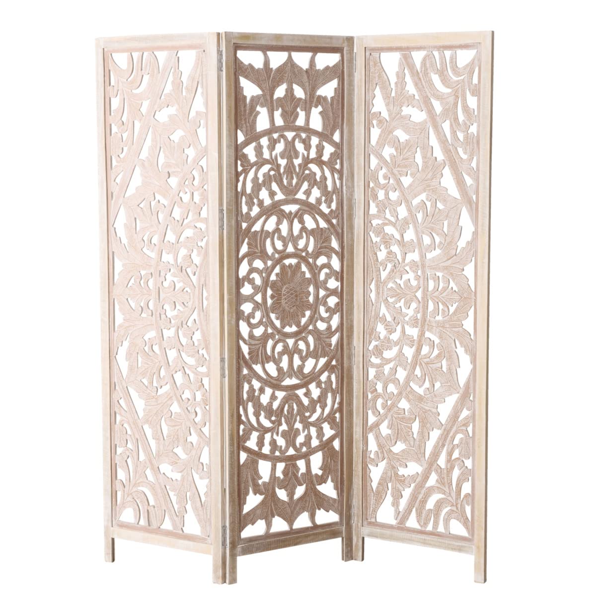 Amazon.com: Daisy Mandala Room Divider, Carved Floral Motifs, 3